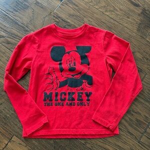 Disney Junior red Mickey Mouse thumbs up long sleeve tshirt